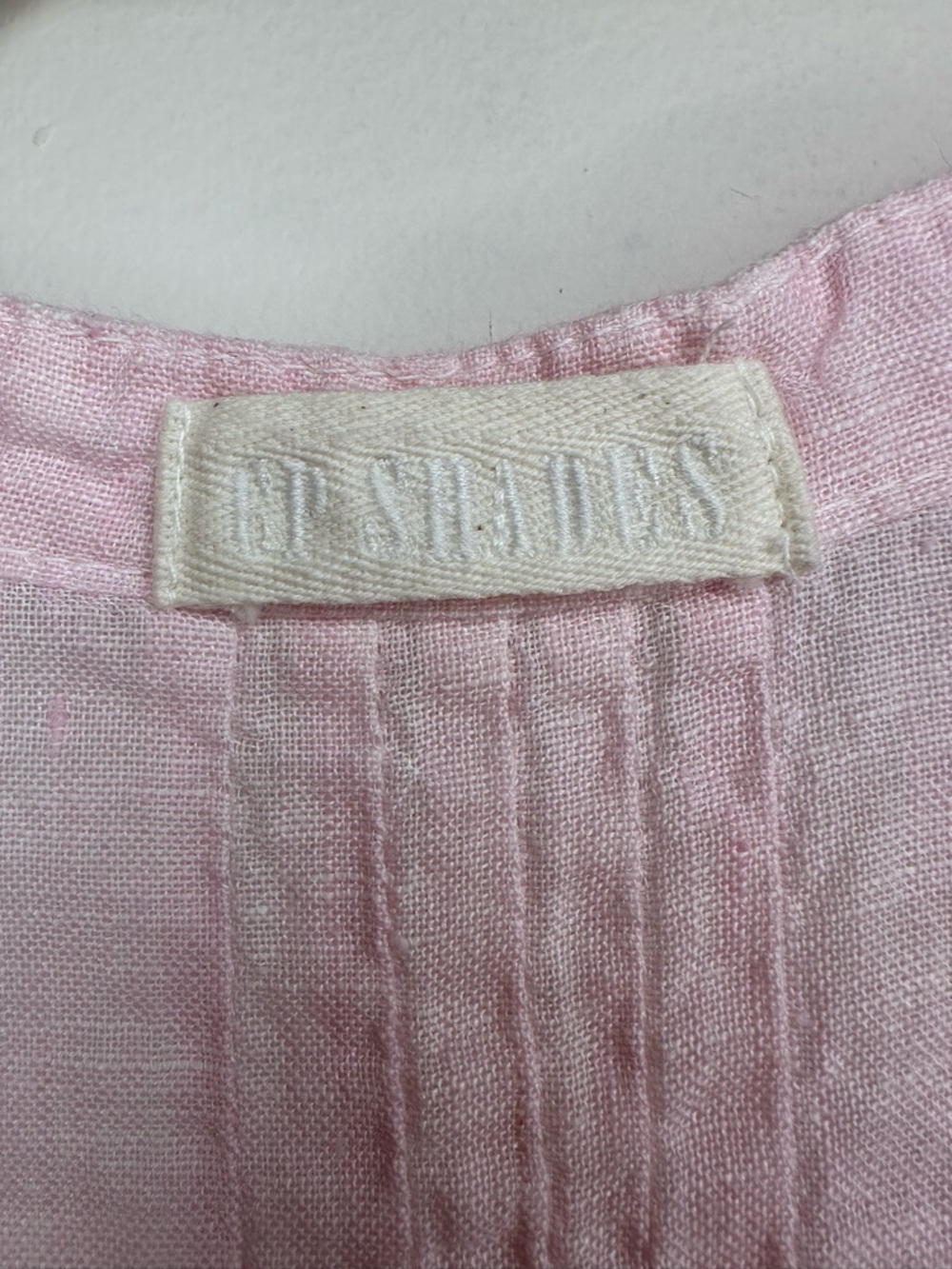 EUC CP SHADES Regina 100% Linen Tunic Dress Pink Cap Sleeves Sz S Made In USA - Picture 5 of 8